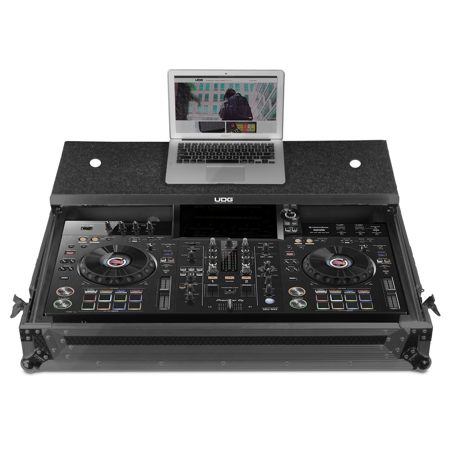 UDG Ultimate Flight Case for Pioneer XDJ-RX3 with Laptop Shelf Black U91075BL