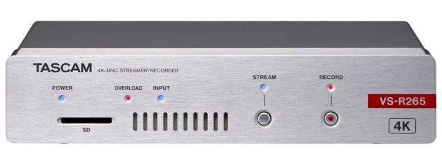 Tascam VS-R265 4K UHD AV Over IP Streaming Encoder Decoder