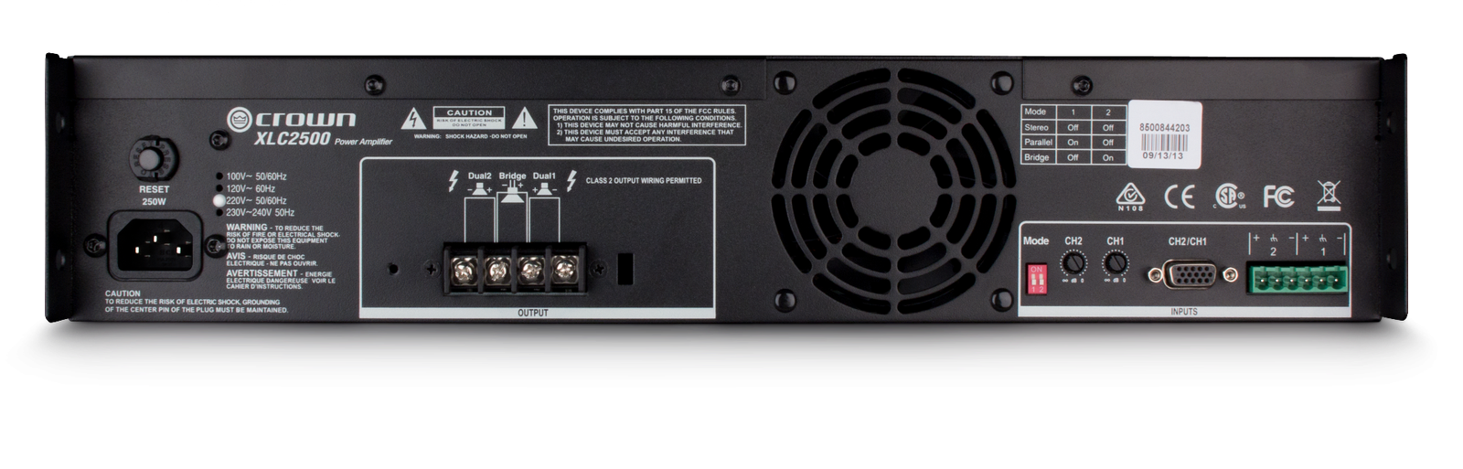 Crown XLC 2500 500W Two-Channel Power Amplifier with DriveCore Technology - Image 2