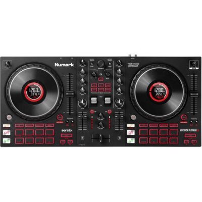 Numark Mixtrack Platinum FX 4-Deck Serato DJ Controller with Jog Wheel Displays and FX Paddles