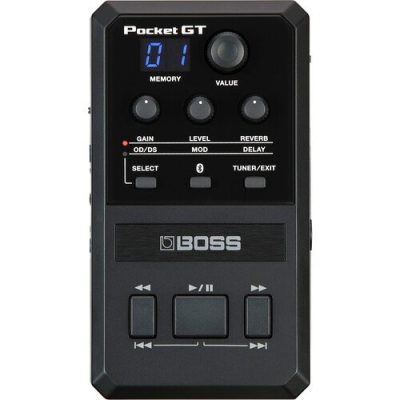 BOSS Pocket GT Effects Processor with YouTube Learning Solution for Guitar and Bass