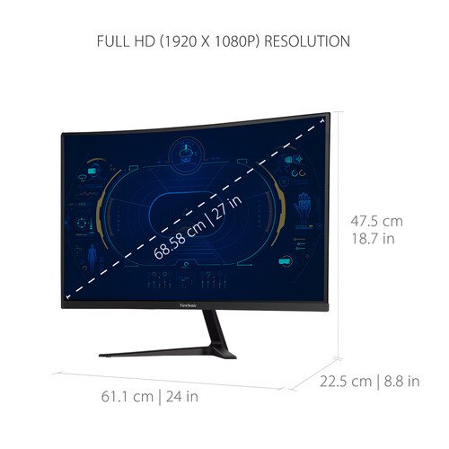 ViewSonic VX2718-PC-MHD 27" 16:9 165 Hz Curved LCD Gaming Monitor - Image 5