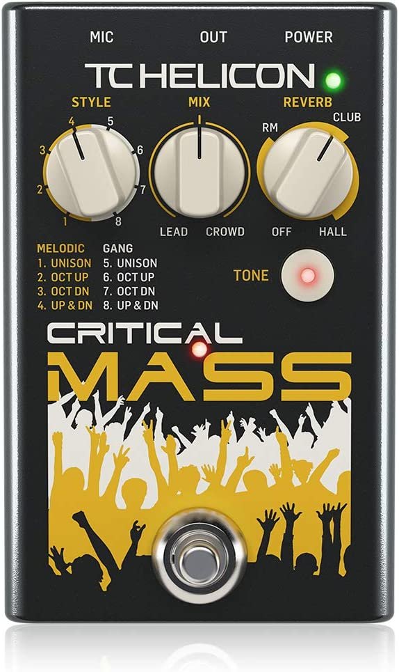 TC Helicon Critical Mass Vocal Effects Pedal with Reverb and Adaptive Tone