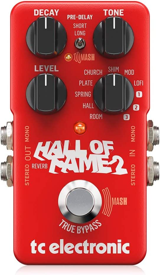TC Helicon Hall of Fame Reverb Stompbox Pedal with 10 Reverb Types