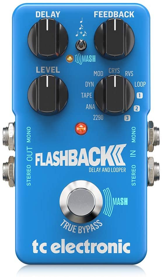 TC Helicon Flashback Delay & Looper Stompbox with 8 Delay Types & 40s Looper