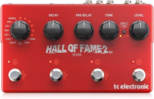 TC Helicon Hall of Fame 2x4 Reverb Pedal with 4 MASH Switches and Shimmer Effect