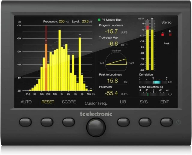 TC Helicon Clarity M Stereo Audio Meter with 7" Display for Mixing