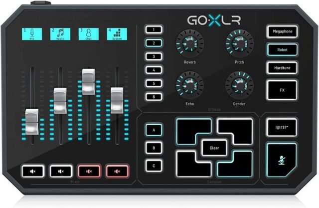 TC Helicon GoXLR 4-Channel Mixer with Motorized Faders and Vocal Effects for Streaming