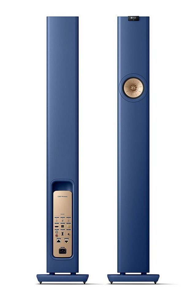 KEF LS60 All-In-One Hi-Fi Wireless Active Floor Standing Speaker Blue - Pair