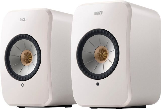 KEF LSXII Definitive Compact Wireless HiFi Bookshelf Speakers White - Pair