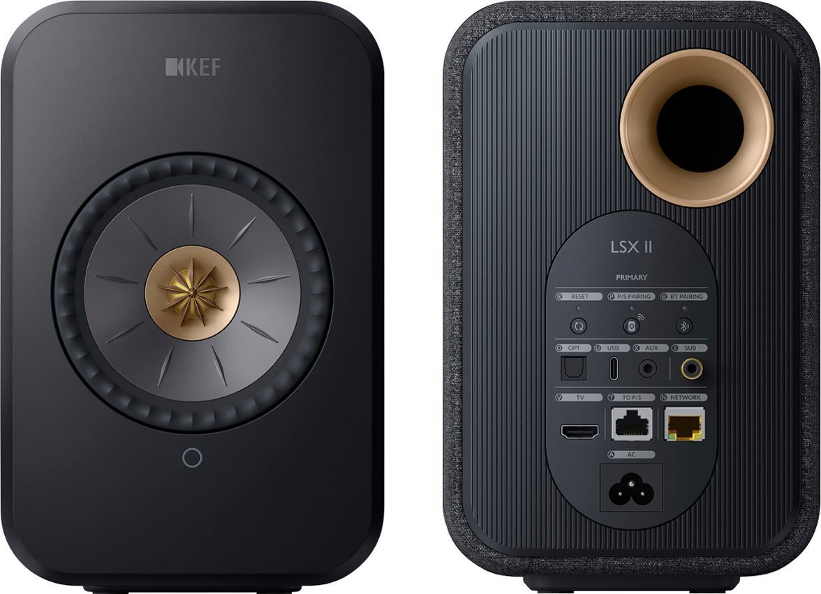 KEF LSXII Definitive Compact Wireless HiFi Bookshelf Speakers Black - Pair - Image 2