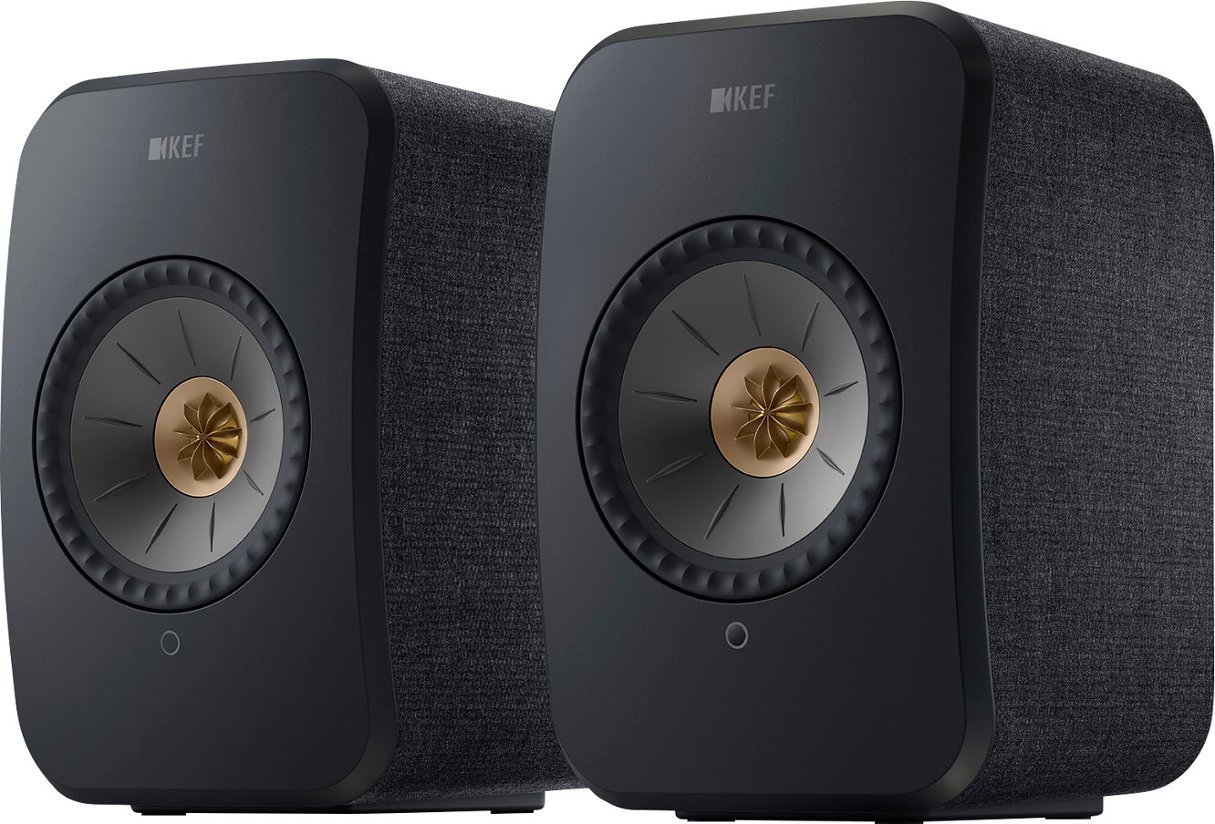 KEF LSXII Definitive Compact Wireless HiFi Bookshelf Speakers Black - Pair