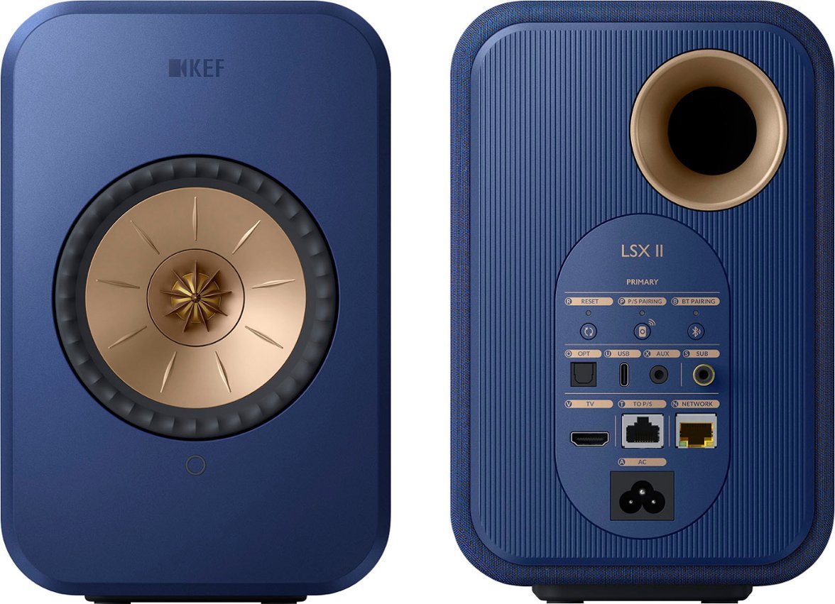 KEF LSXII Definitive Compact Wireless HiFi Bookshelf Speakers Blue - Pair - Image 2