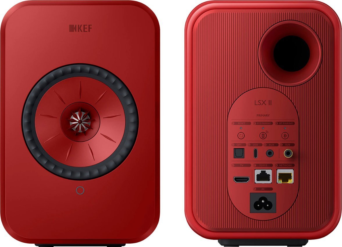 KEF LSXII Definitive Compact Wireless HiFi Bookshelf Speakers Cromson - Pair - Image 2