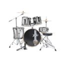 Peavey PV 5PC Drum Set with 22x18 Bass Drum - Silver DS