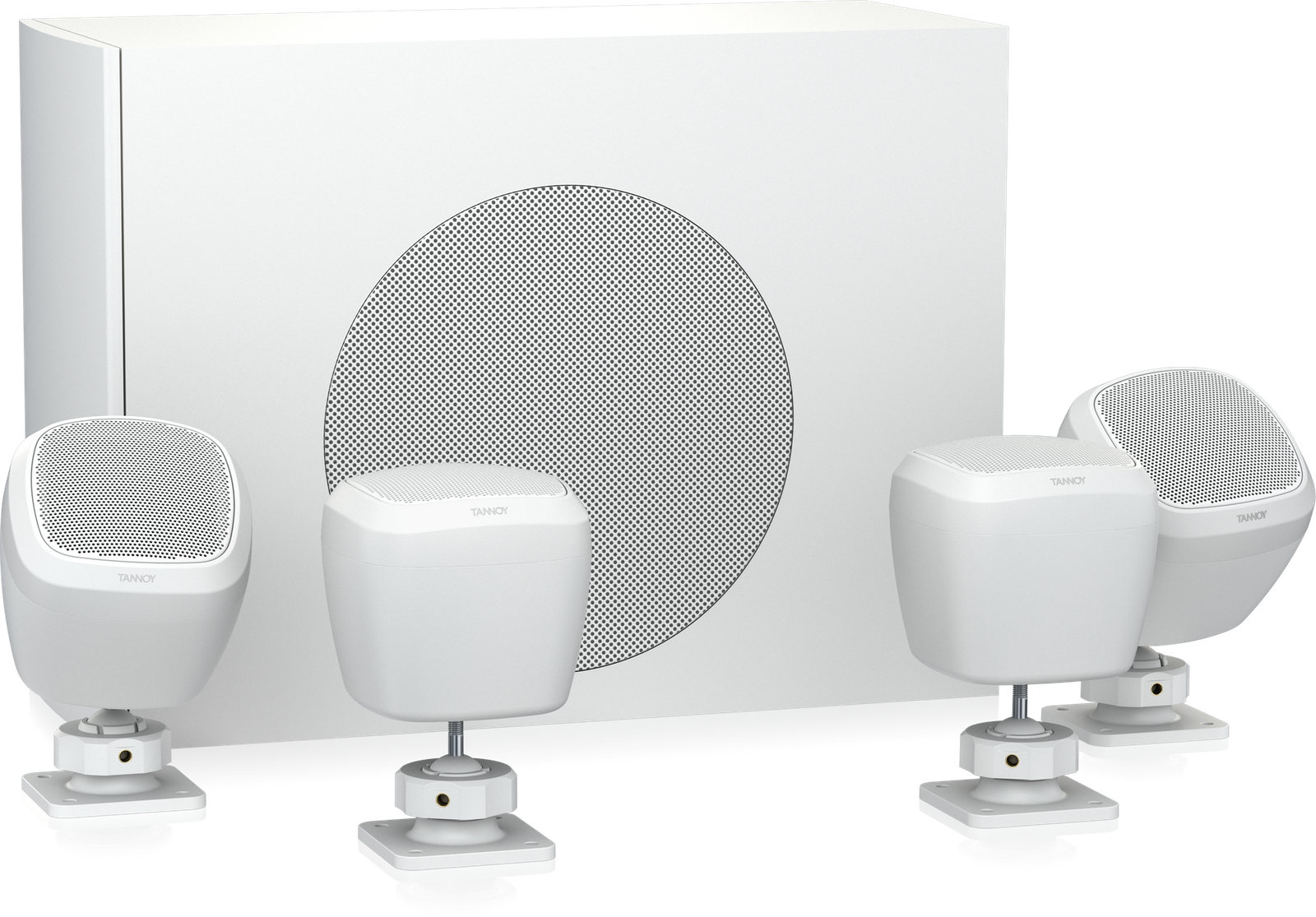 Tannoy SAT SUB 4PACK-WH Packaged Satellite-Subwoofer Loudspeaker System for Commercial Applications (White)