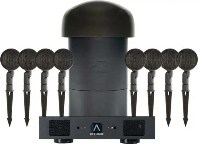 Sonance Garden Series 8.1 System (8 Outdoor Speakers + 10" In‑Ground Sub & DSP 2‑150 MKIII 2‑Ch Amp) – Dark Brown/Black