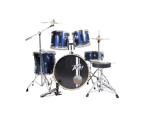 Peavey 5-Piece Drum Set PV-5PC with 22x18 Bass Drum - Blue