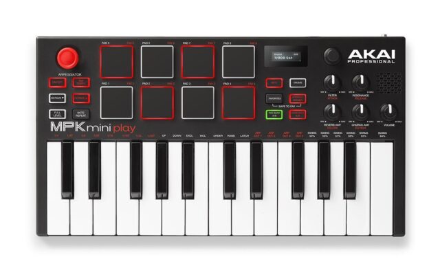 Akai MIDI Keyboard MPK Mini Play with 25 Keys and Built-in Speaker