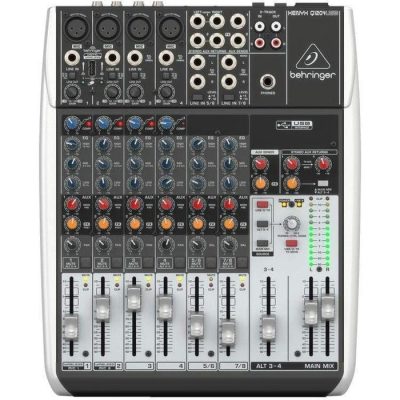 Behringer Q1204USB Mixer Audio 12 CH (4Mono & 4 Stereo) w/ USB Interface