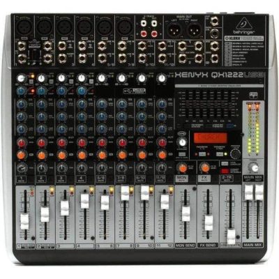 Behringer QX1222USB Mixer Audio 10 CH (6 Mono & 2 Stereo) w/ KLARK TEKNIK Multi-FX Processor USB Interface and Wireless Option