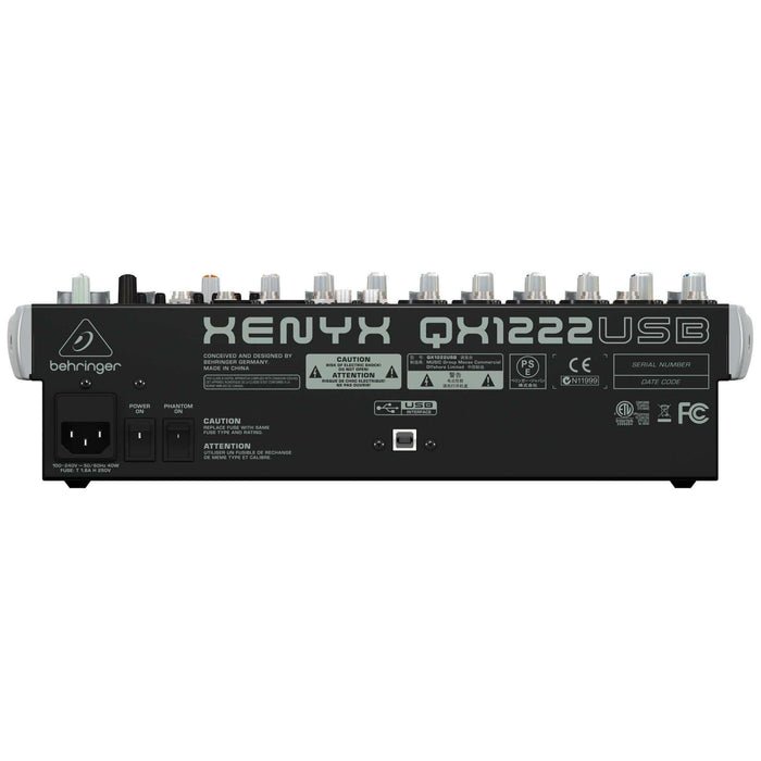 Behringer QX1222USB Mixer Audio 10 CH (6 Mono & 2 Stereo) w/ KLARK TEKNIK Multi-FX Processor USB Interface and Wireless Option - Image 2