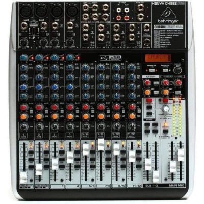 Behringer QX1622USB Mixer Audio 12 CH (4 Mono & 4 Stereo) w/ KLARK TEKNIK Multi-FX Processor USB Interface and Wireless Option