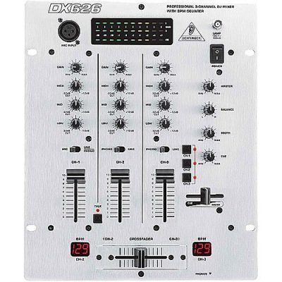 Behringer DJ Mixer DX626 3-Channel with Dual BPM Counter and 3-Band EQ