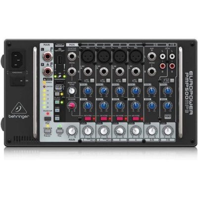 Behringer PMP500MP3 Ultra-Compact 500-Watt 8-Channel Powered Mixer with MP3 Player