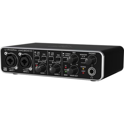 Behringer UMC204HD Audio Interface 2x4 USB 2.0 24-Bit/192 kHz with MIDAS Preamps