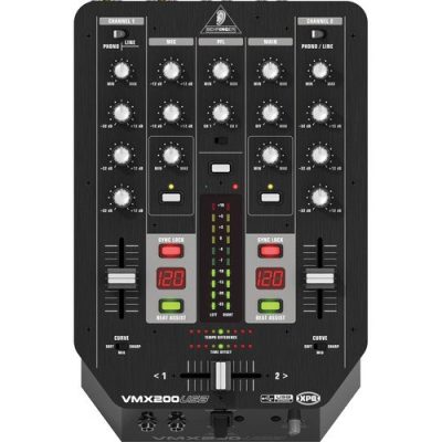 Behringer DJ Mixer VMX200USB 2-Channel with USB and 3-Band EQ
