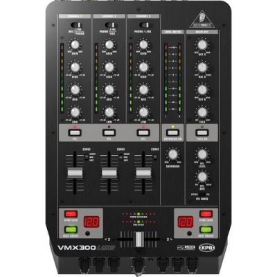 Behringer DJ Mixer VMX300USB 3-Channel with USB and 3-Band EQ