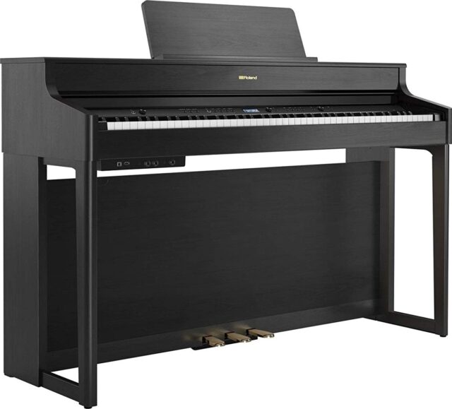 Roland Digital Piano HP704-CH with Premium 88-key Home Digital Piano - Charcoal Black