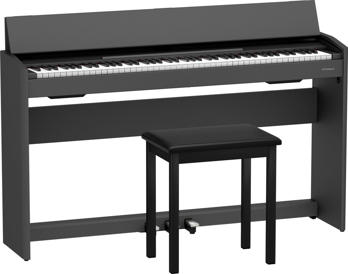 Roland F107 CB with 88-Key Digital Piano with Bench - Contemporary Black - Image 3