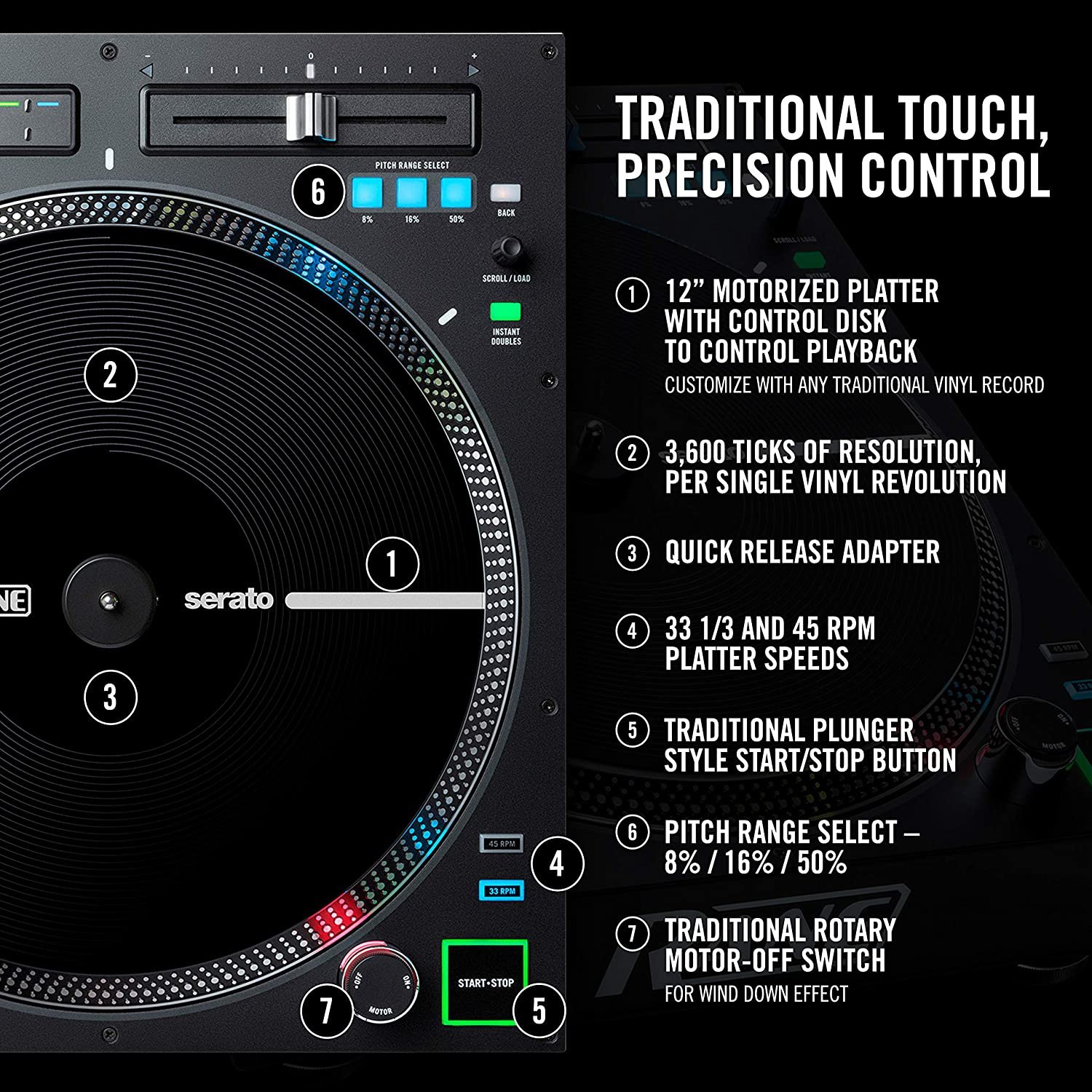 Rane DJ TWELVEMKII Motorized MIDI Turntable with Dual USB - Image 3