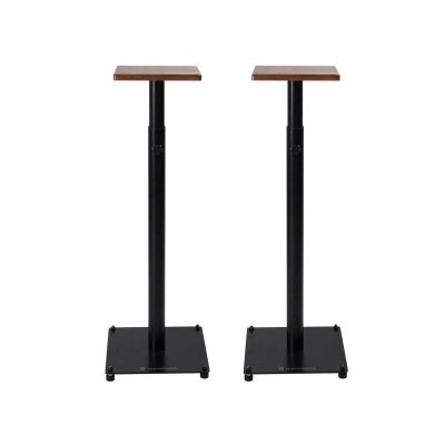 Wavebone Grand Gemini Height Adjustable Studio Monitor Stands- Wood Top