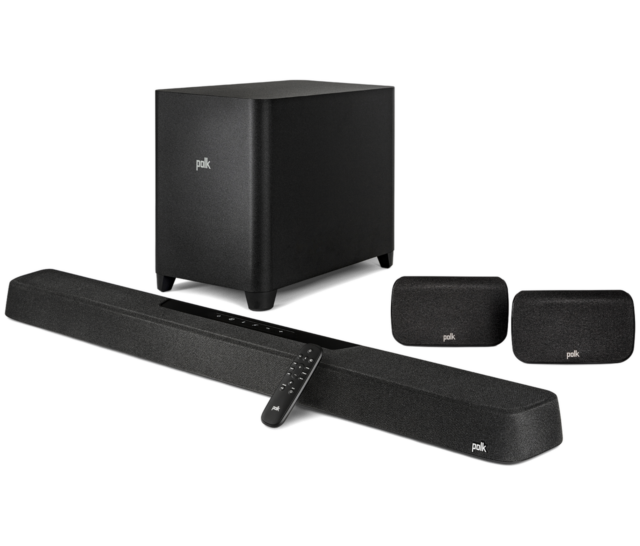Polk Audio MagniFi Max AX Flagship 5.1.2 Dolby Atmos / DTS:X Sound Bar System – Black