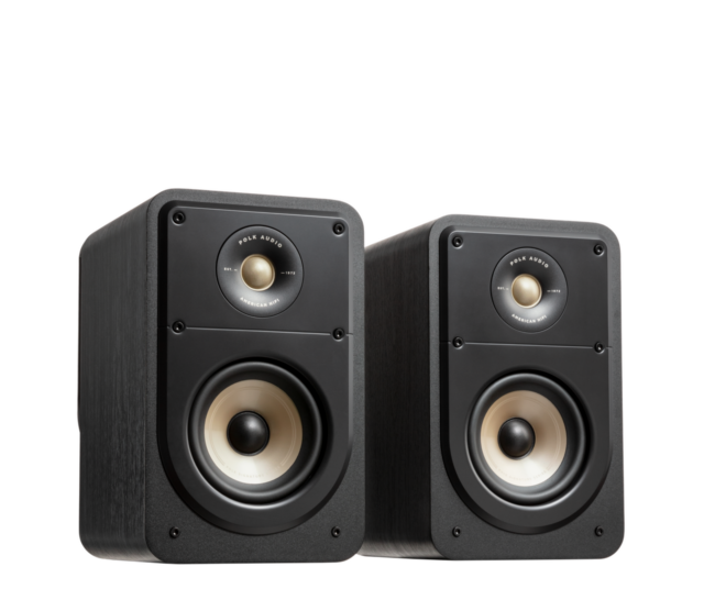 Polk Audio SIGS15ELBK Signature Elite Bookshelf Speakers – Black (Pair)