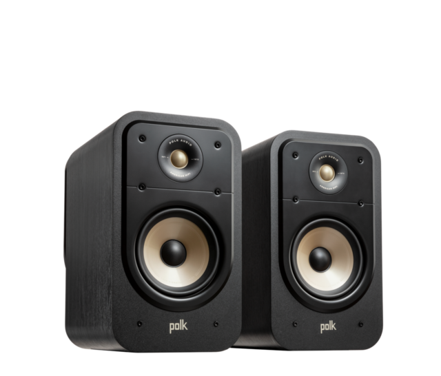 Polk Audio SIGS20ELBK Signature Elite Bookshelf Speakers – Black (Pair)