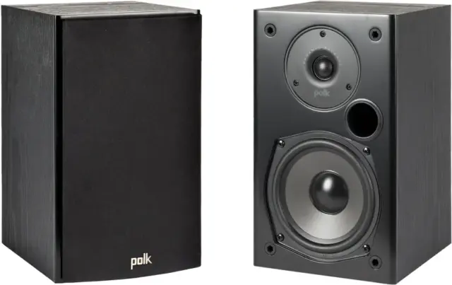 Polk Audio T15BK Bookshelf Speakers – Black
