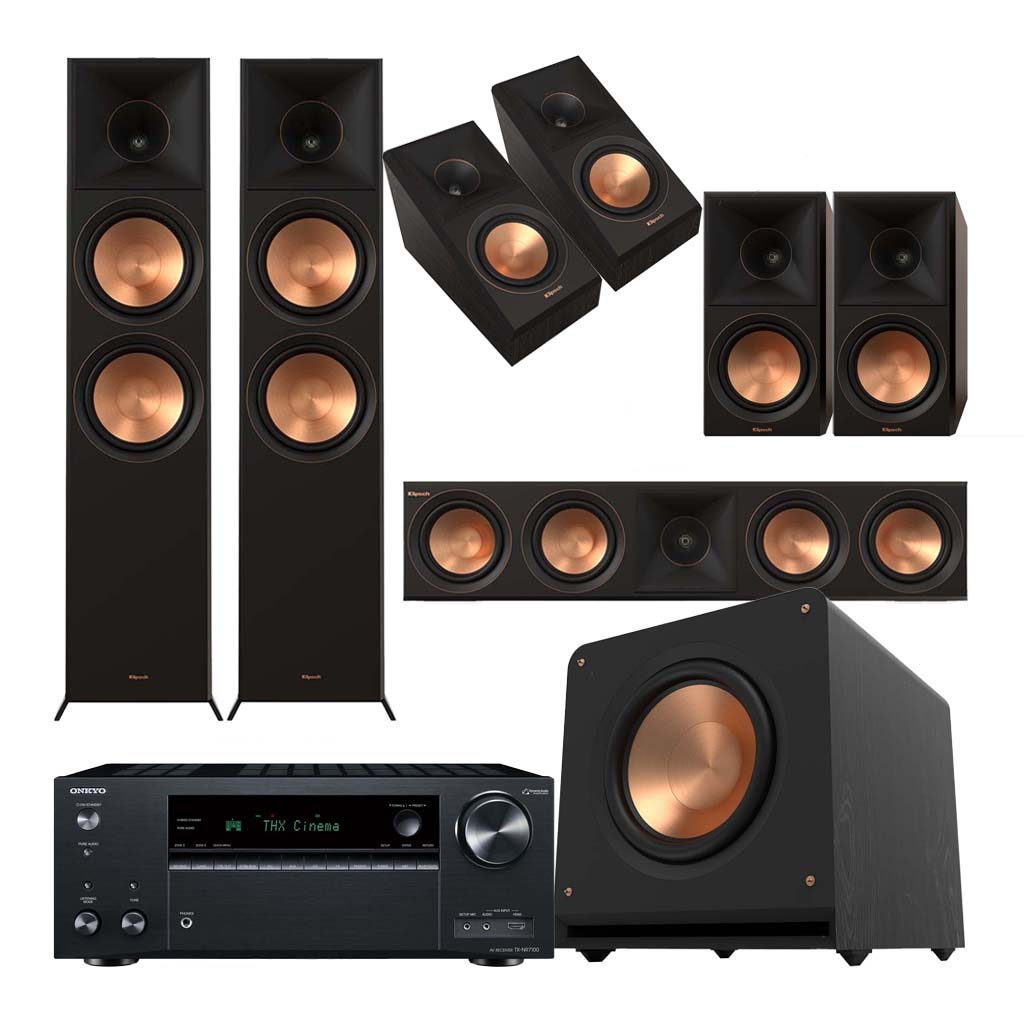 Klipsch RP-8000F II 5.1.2 Home Theater System with Onkyo TX-NR7100 9.2-Channel THX AV Receiver