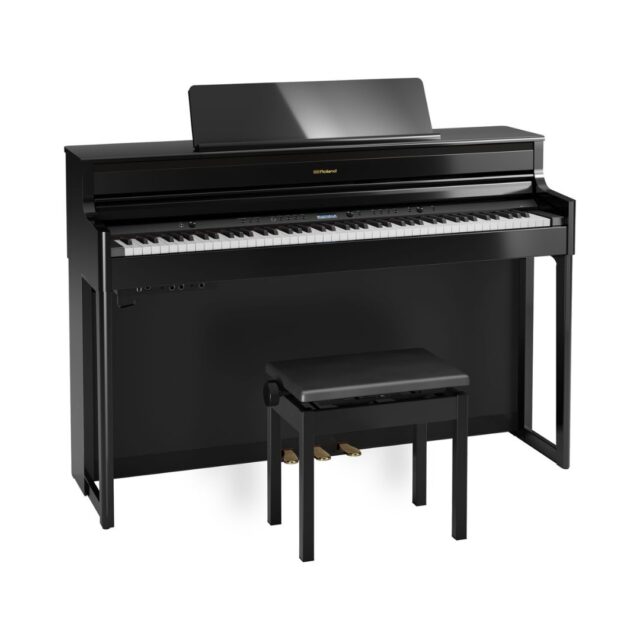 Roland Digital Piano HP-704 PE with Premium 88-key Home Digital Piano - Polished Ebony